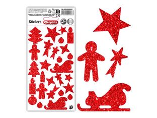 Cléopâtre - Jeu d'adhésifs de décoration - 27 pièces - noël - 10 - 40 mm - rouge - non permanent