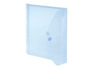 FolderSys - Pochette - extensible - pour A4 (210 x 297 mm) - capacité : 200 feuilles - bleu transparent