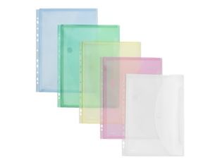 FolderSys - Pochette - extensible - pour A4 (210 x 297 mm) - rouge transparent