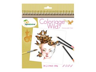 Avenue Mandarine - Livre à colorier - 200 x 255 mm - 28 feuilles / 56 pages - couverture or