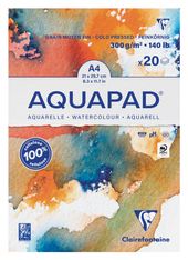 Clairefontaine - Aquapad - bloc encollé - A4 - 20 feuilles - 300g