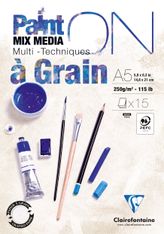 Clairefontaine - PaintON à grain - bloc encollé - A5 - 15 feuilles - 250g