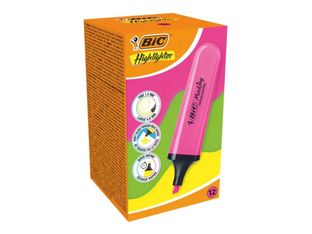 BIC Highlighter Flex - Surligneur - rose néon - encre à l'eau - 4.6 mm (pack de 12)