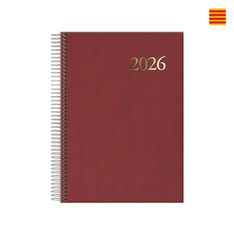 Agenda anual Segovia 2026 Día pàgina 14x20cm Burdeus - Català