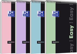 Oxford etudiants Easynotes - Bloc notes A4+ (21x31,5 cm) - 160 pages - Petits carreaux (5x5) - Disponible dans différents coloris pastel