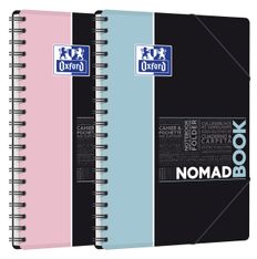 Oxford etudiants - Cahier Nomadbook 195x285 format b5 avec pochettes 3 rabats - 160 pages - Grands carreaux (seyes) - Double spirale - Disponible dans différentes couleurs pastel