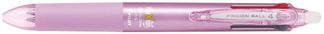 Frixion Ball 4 Couleurs - Roller encre gel effaçable - corps rose - pointe fine