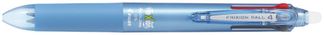 Frixion Ball 4 Couleurs - Roller encre gel effaçable - corps bleu - pointe fine
