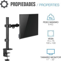 Soporte pinza 1 monitor 17"-32", iggual SPM01 