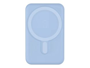 BIGBEN Connected - Banque d'alimentation - magnetic MagSafe wireless, Qi - 5000 mAh - 10 Watt - 2 connecteurs de sortie (USB, 24 pin USB-C) - bleu