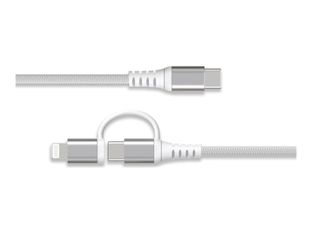 Force Power Lite - Câble USB - 24 pin USB-C (M) pour Lightning, 24 pin USB-C (M) - 3 A - 1.2 m - Prise en charge de Power Delivery, câble renforcé, solide - blanc