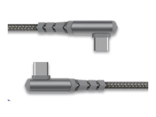 Force Power - Câble USB - 24 pin USB-C (M) incliné pour 24 pin USB-C (M) incliné - 3 A - 2 m - ultra renforcé, USB Power Delivery (60W) - gris