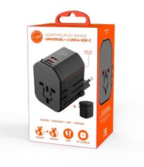 Mobility Lab - Adaptateur de voyage universel - 2 USB+ USB-C - noir