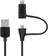 Mobility Lab - Câble USB  vers Lightning/Micro USB 2.0 - noir