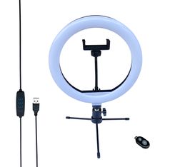 Mobility Lab - Anneau lumineux selfie avec trepied extensible - noir