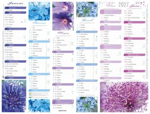 Oberthur - Calendrier fleurs - 6 mois par page - 420 x 320 mm - daté