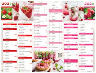 Oberthur - Calendrier cuisine - 6 mois par page - 430 x 335 mm - daté