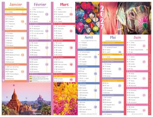Oberthur - Calendrier Color story - 6 mois par page - 420 x 320 mm - daté