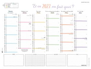 Oberthur - Calendrier bullet- 7 mois par face - 265 x 210 mm - daté