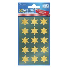 Avery - 30 stickers en sachet - 160x83x1 - étoiles dorées à 6 branches