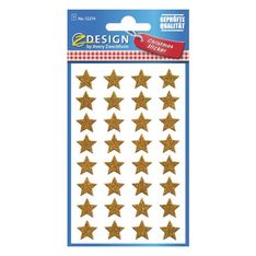 Avery - 32 stickers en sachet - 160x83x1 -  étoiles dorées à paillettes