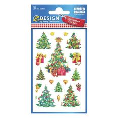 Avery - 30 stickers en sachet - 160x83x1 - sapins et cadeaux