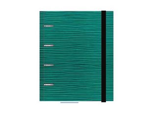 Senfort Flow - Cuaderno de anillas - 230 x 270 mm - 120 hojas / 240 páginas - forrado, liso, cuadriculado - turquesa - sintético