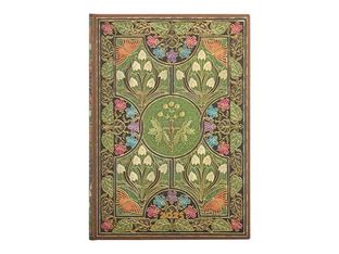 Paperblanks Poetry in Bloom - Agenda - 2025 - semainier - reliure piquée - midi - 125 x 180 mm - 160 pages - papier crème - poésie en fleur - couverture verte