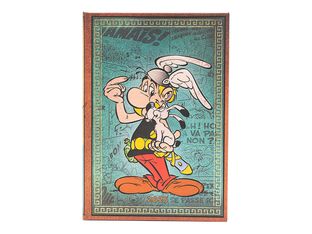 Paperblanks The Adventures of Asterix - Agenda - 2025 - semainier - reliure piquée - midi - 125 x 180 mm - 160 pages - papier crème - Asterix The Gaul - couverture bleue