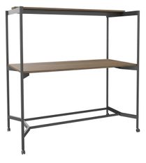 Table Coworking ELKI - L180 - plateau imitation noyer - pied carbone