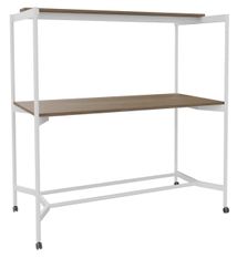 Table Coworking ELKI - L180 - plateau imitation noyer - pied blanc