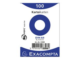 Exacompta - Fiches Bristol - A8 - blanc - uni (pack de 100)