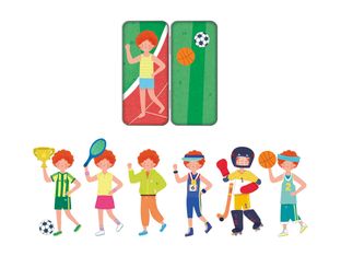 APLI kids - Magnetic Mix&Match Sports - juego de parejas - 30 piezas