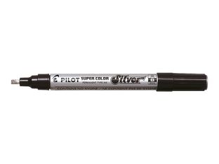 Pilot Super Color - Marqueur - permanent - pour verre, plastique, carton - argent - 4 mm - large