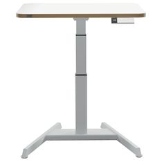 Bureau ERGO – Bureau assis-debout compact – Réglage électrique 65-130cm – Blanc