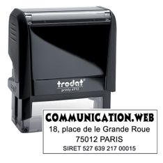 Tampon personnalisé avec 4 lignes - zone d'impression 47 x 18 mm - Trodat Printy 4912 noir