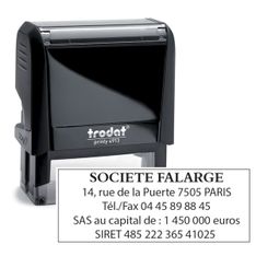 Tampon personnalisé avec 5 lignes - zone d'impression 58 x 22 mm - Trodat Printy 4913 noir