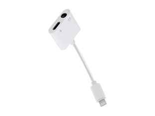 T'nB - Lightning vers prise casque/adaptateur de charge - Lightning mâle pour prise audio de 3,5 mm, Lightning femelle - 12 cm - blanc