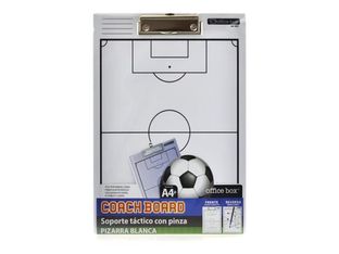 Office Box - Portapapeles - 2 vistas - para A4 Plus (230 x 320 mm) - fútbol - blanco