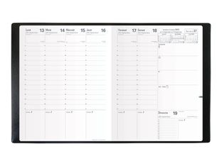 Quo Vadis Planning SD Impala - Agenda - semainier - 180 x 240 mm - papier blanc - couverture noire - plastique