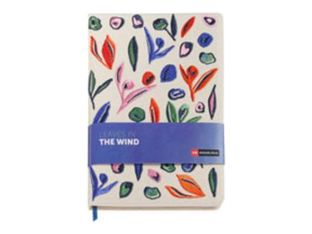 Miquelrius LEAVES IN THE WIND - Cahier de notes - A5 (148 x 210 mm) - 80 feuilles / 160 pages - blanc - pointillé - carton recouvert de tissu