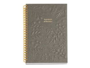 Miquelrius British Bloom - Cahier de notes - reliure à spirale - A5 (146 x 214 mm) - 80 feuilles / 160 pages - ivoire - ligné - carton