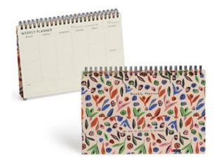 Miquelrius LEAVES IN THE WIND - Planificateur hebdomadaire - semainier - reliure à anneaux métalliques - 150 x 211 mm - 88 feuilles - ivoire - carton recouvert de papier et de plastique