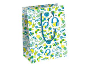 Clairefontaine - Sac cadeau - moyen - 21.5 cm x 10.2 cm x 25.3 cm - bleu