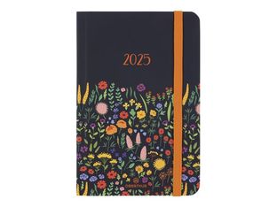 Oberthur Anahita - Agenda - 2025 - semainier - mini - 100 x 150 mm - 128 pages -  blanc - countryside -  noire