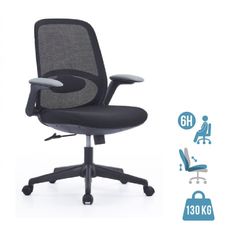 Fauteuil de bureau VEGA - accoudoirs rabattables - noir