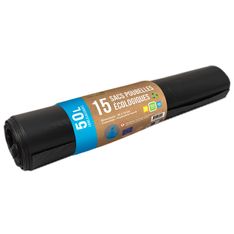 15 sacs poubelles - 50L - liens classiques