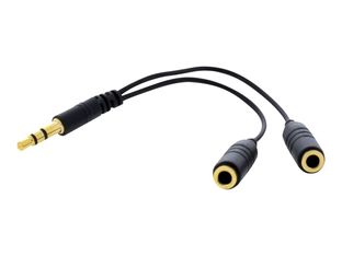 T'nB - Répartiteur audio - mini-phone stereo 3.5 mm femelle pour mini-phone stereo 3.5 mm mâle - 7 cm - noir