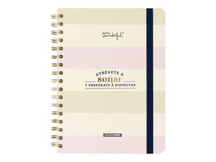 Mr. Wonderful - Agenda de oficina - 2025 - vista de la semana - encuadernado de alambre - 156 x 221 mm - 160 páginas - Atrévete a soñar y prepárate a disfrutar - multicolor