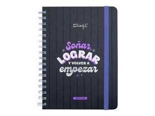 Mr. Wonderful Wonder - Agenda - 2025 - vista de la semana - encuadernado de alambre - 156 x 221 mm - 160 páginas - soñar lograr y volvar a empezar - multicolor